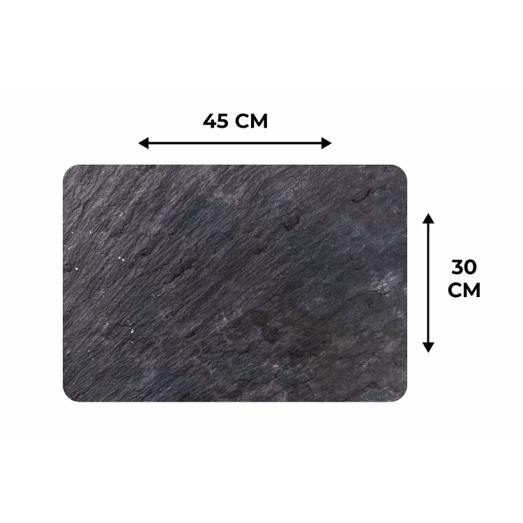 Natuursteen - Industrieel - Leisteen - Structuur - Grijs Placemat vinyl groot -specs