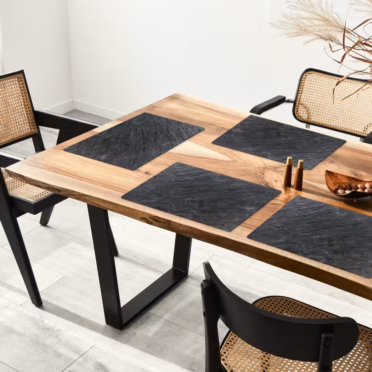 Natuursteen - Industrieel - Leisteen - Structuur - Grijs Placemat vinyl groot -zzsfeer4_Kitchenyeah-website