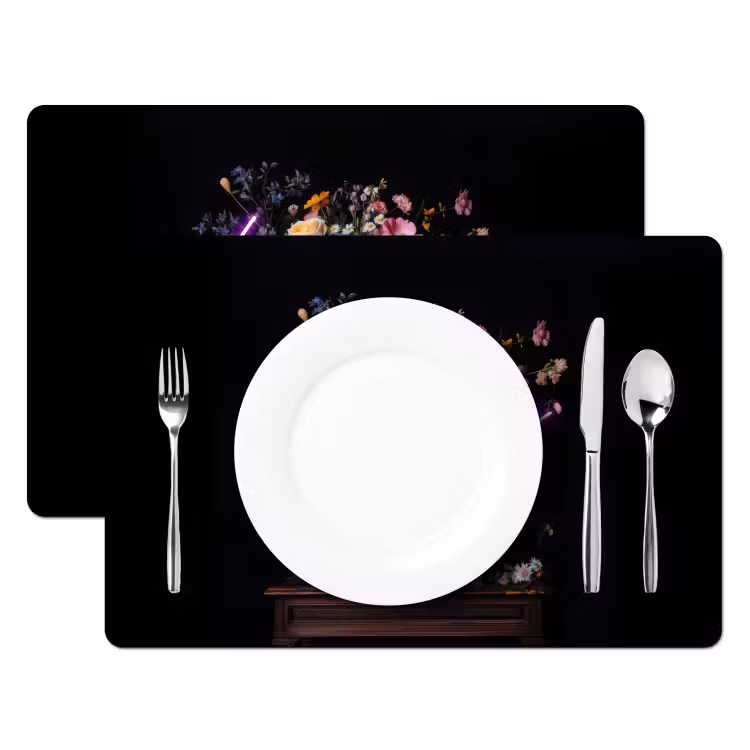 Neon - Vaas - Bloemen Placemat vinyl groot -zzsfeer2_Kitchenyeah-website