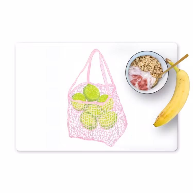 Netzakje - Roze - Illustratie - Limoenen Placemat vinyl groot -zzzproduct_Kitchenyeah-website