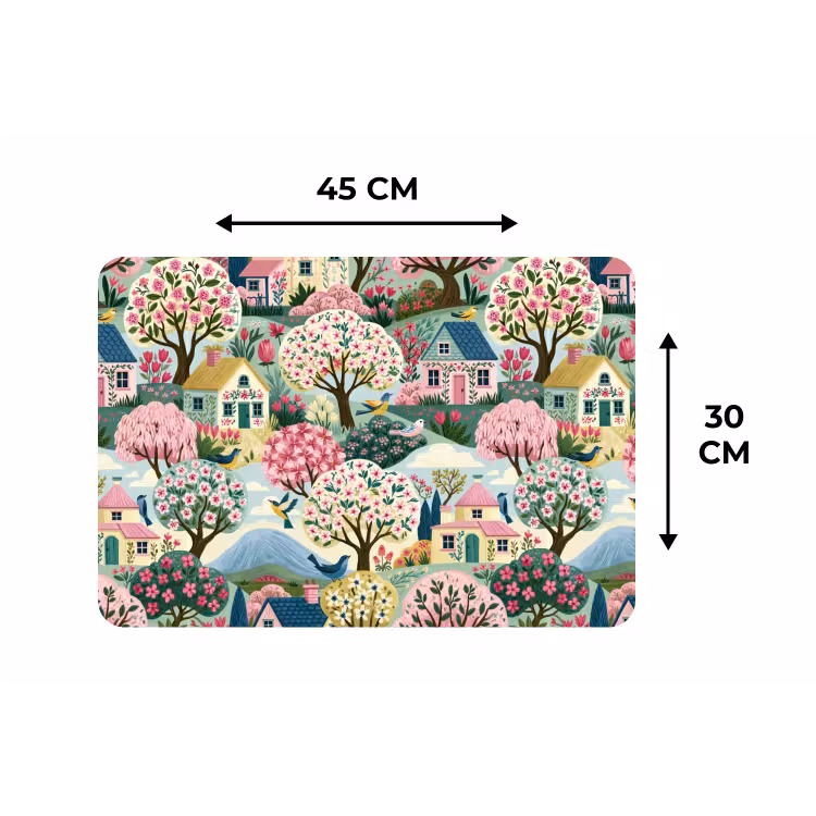 Nostalgisch - Idyllisch - Kleurrijk Placemat vinyl groot 368 -specs