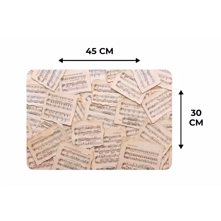Bladmuziek - Oud - Noten - Vintage - Beige Placemat vinyl groot -specs
