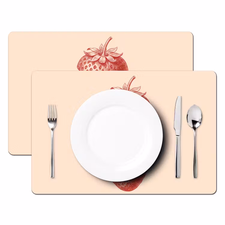 Fruit - Gesneden - Illustratie - Rood - Vintage Placemat vinyl groot -zzsfeer2_Kitchenyeah-website