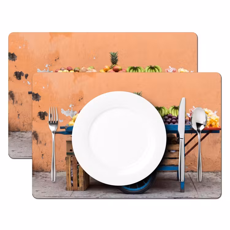 Tischset - 6 Stück - Obst – Kar – Straße - Fruit - Kar - Straat Placemat vinyl groot