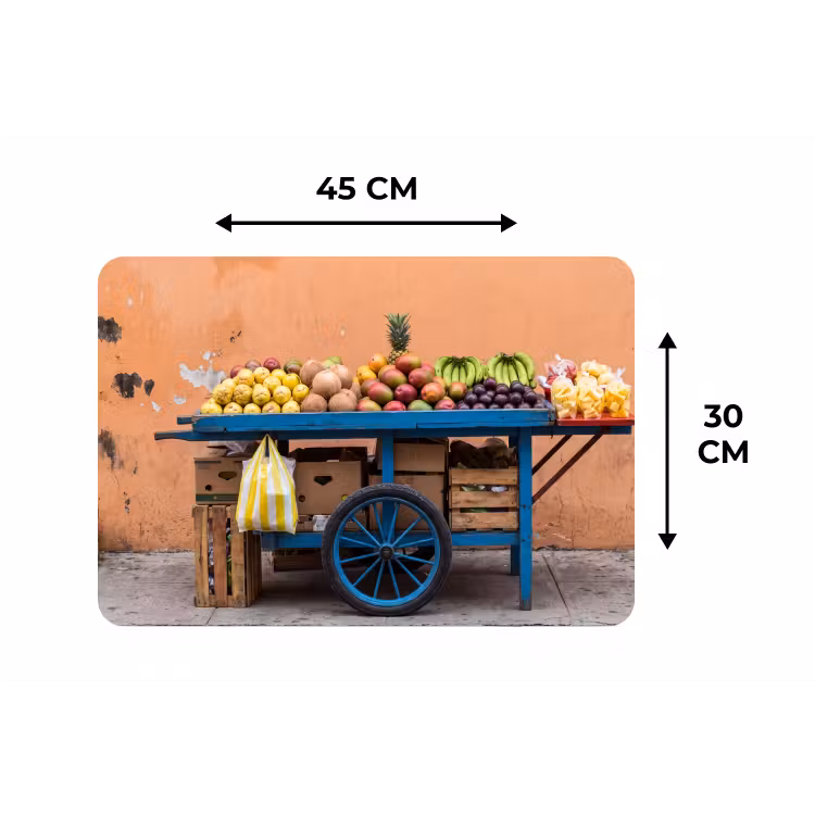 Tischset - 6 Stück - Obst – Kar – Straße - Fruit - Kar - Straat Placemat vinyl groot
