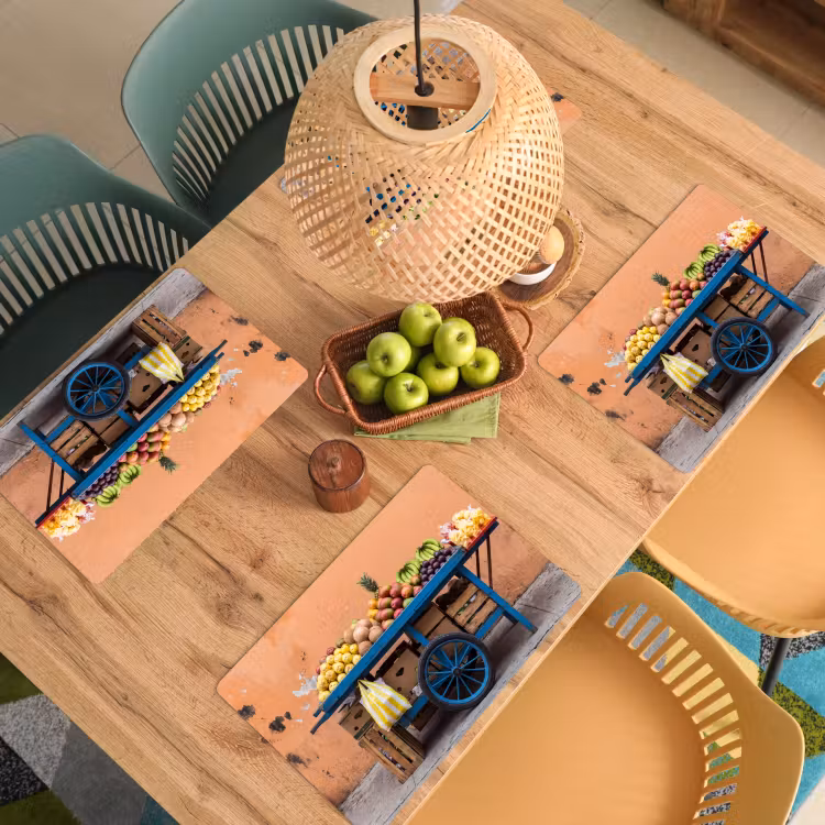 Tischset - 6 Stück - Obst – Kar – Straße - Fruit - Kar - Straat Placemat vinyl groot