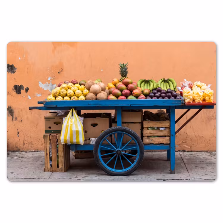 Tischset - 6 Stück - Obst – Kar – Straße - Fruit - Kar - Straat Placemat vinyl groot