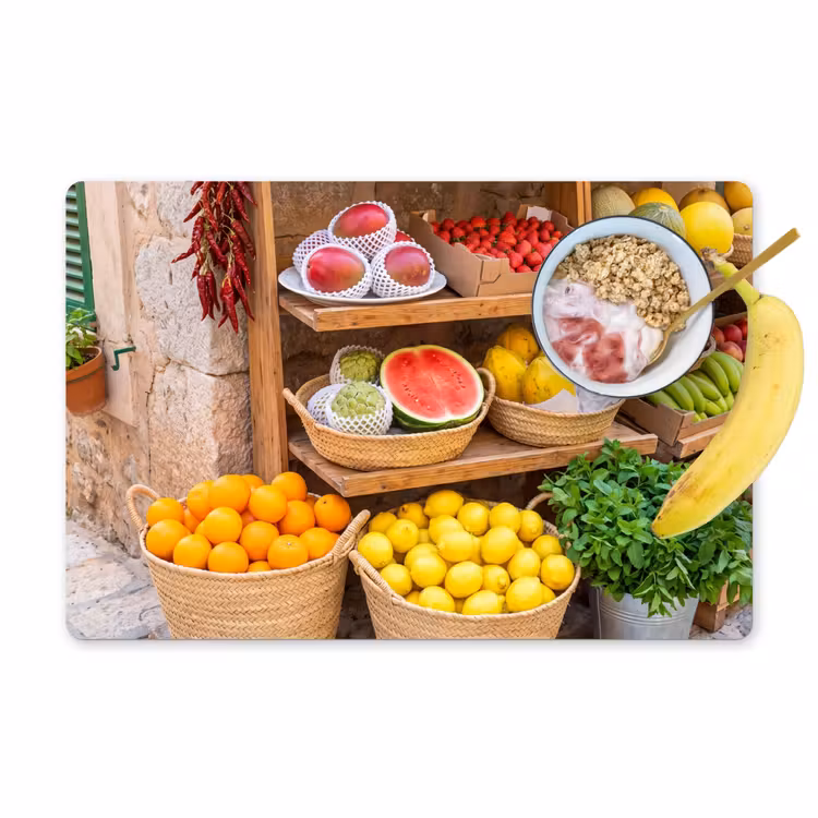 Tischset - 6 Stück - Obst – Markt – Frisch - Fruit - Markt - Vers Placemat vinyl groot