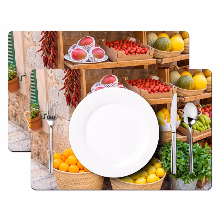 Tischset - 6 Stück - Obst – Markt – Frisch - Fruit - Markt - Vers Placemat vinyl groot