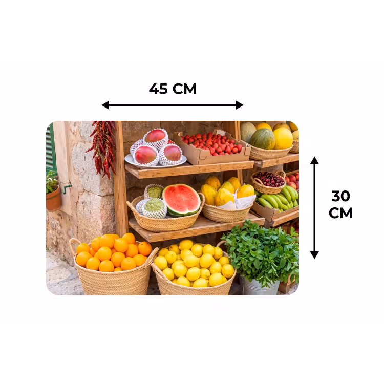 Tischset - 6 Stück - Obst – Markt – Frisch - Fruit - Markt - Vers Placemat vinyl groot
