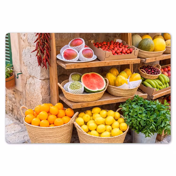 Tischset - 6 Stück - Obst – Markt – Frisch - Fruit - Markt - Vers Placemat vinyl groot