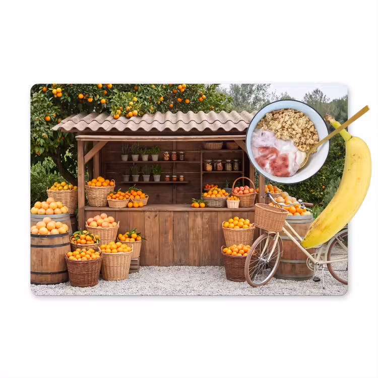 Tischset - 6 Stück - Obst – Markt – Ländlich - Fruit - Markt - Landelijk Placemat vinyl groot