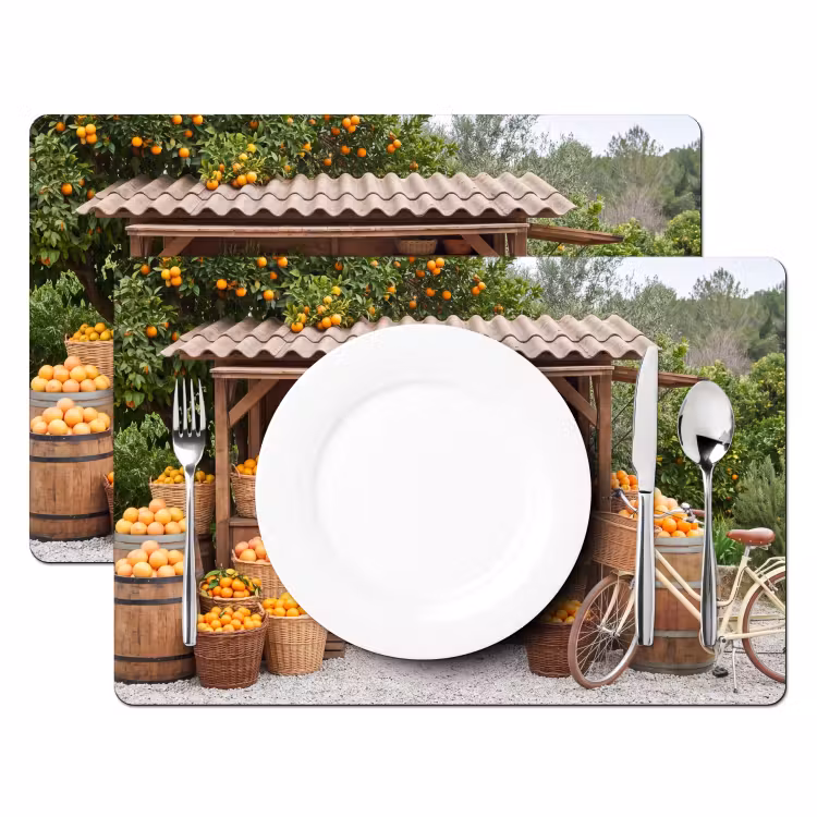 Tischset - 6 Stück - Obst – Markt – Ländlich - Fruit - Markt - Landelijk Placemat vinyl groot