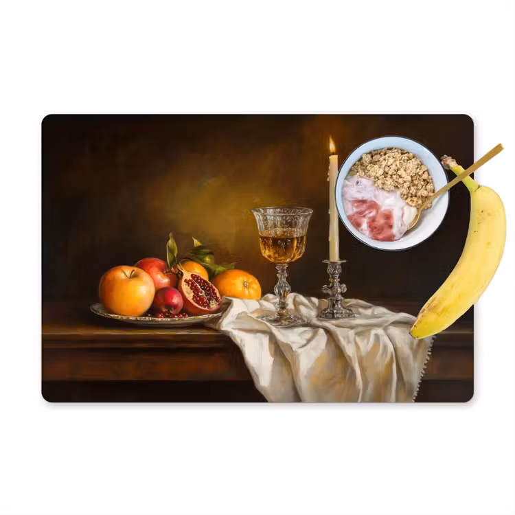Fruit - Stilleven - Wijn - Kaars Placemat vinyl groot -zzzproduct_Kitchenyeah-website