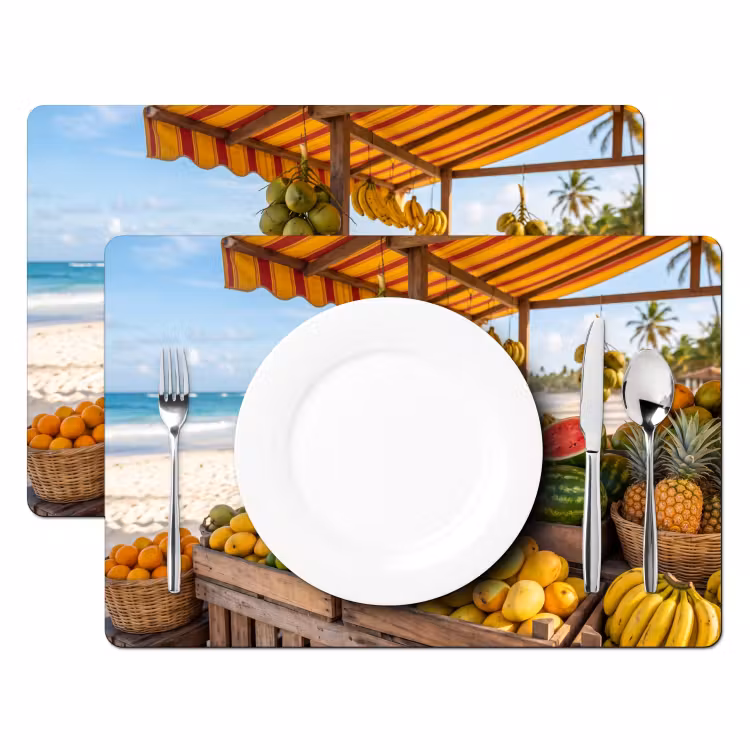 Tischset - 6 Stück - Obst – Strand – Tropisch - Fruit - Strand - Tropisch Placemat vinyl groot