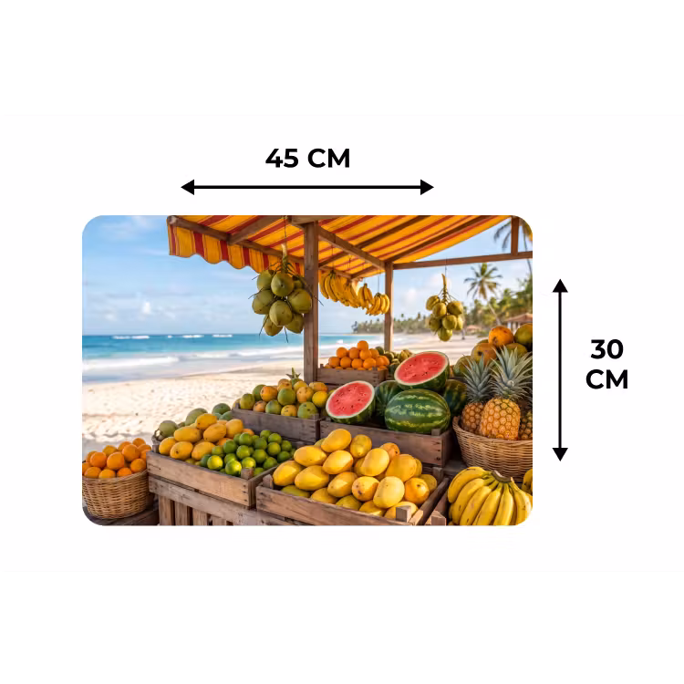 Tischset - 6 Stück - Obst – Strand – Tropisch - Fruit - Strand - Tropisch Placemat vinyl groot