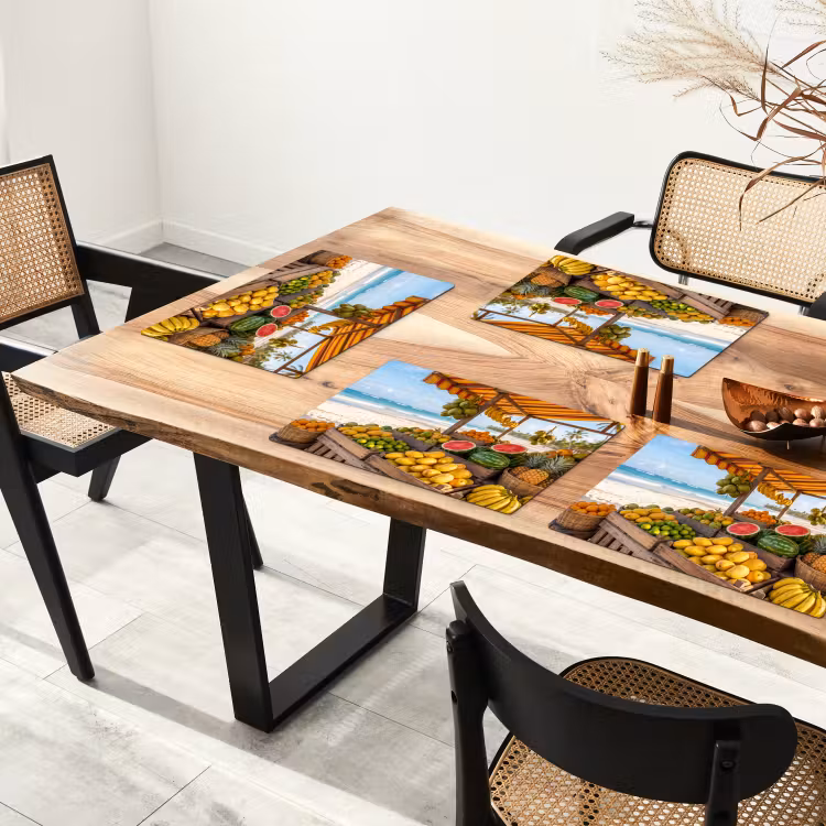 Tischset - 6 Stück - Obst – Strand – Tropisch - Fruit - Strand - Tropisch Placemat vinyl groot
