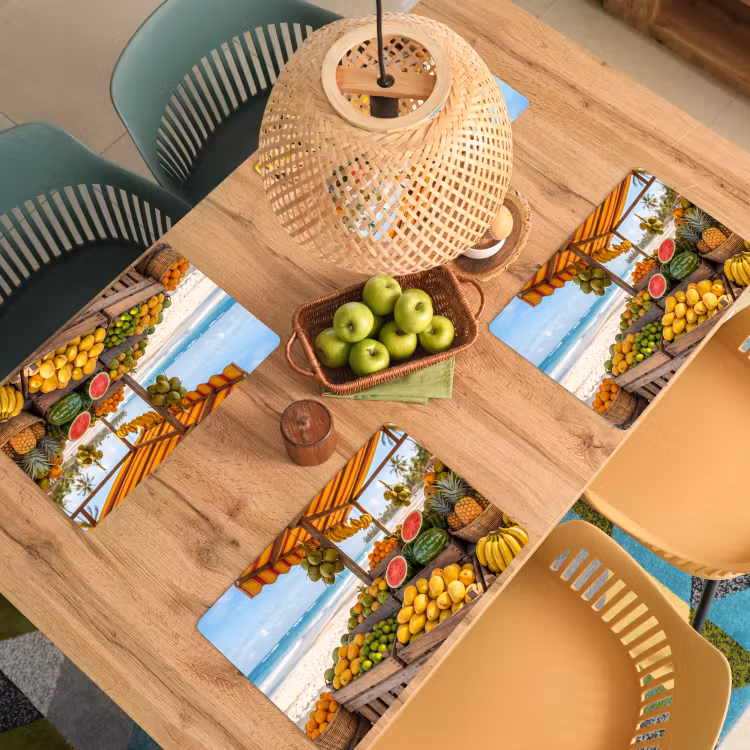 Tischset - 6 Stück - Obst – Strand – Tropisch - Fruit - Strand - Tropisch Placemat vinyl groot