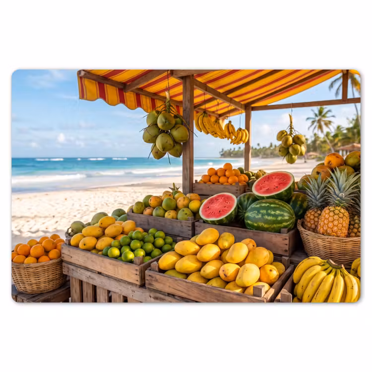 Tischset - 6 Stück - Obst – Strand – Tropisch - Fruit - Strand - Tropisch Placemat vinyl groot