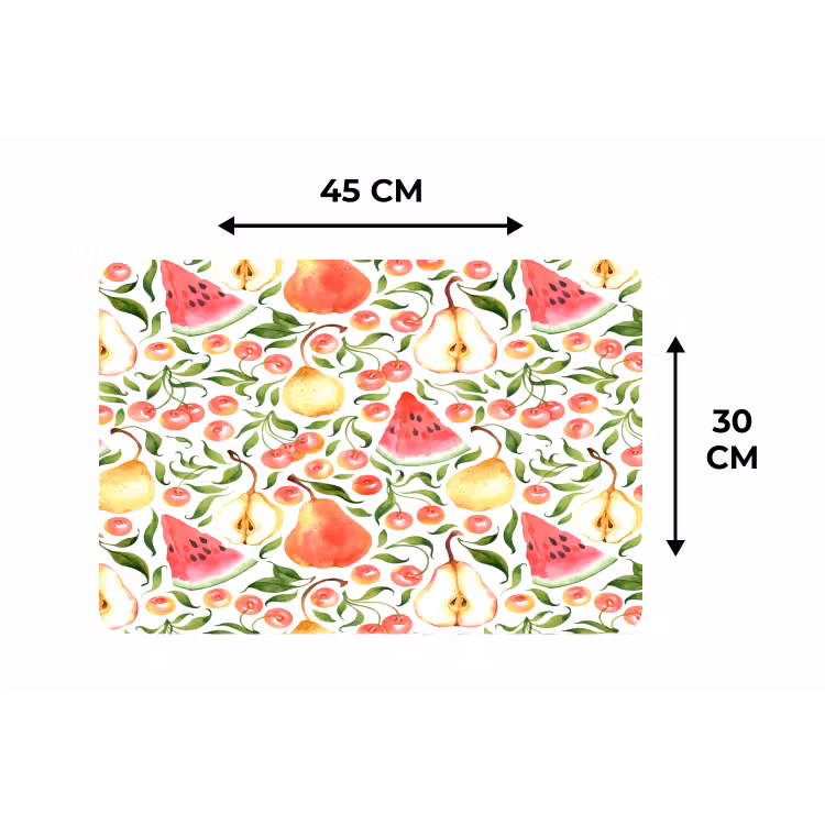 Fruit - Watermeloen - Kersen - Peer Placemat vinyl groot 368 -specs