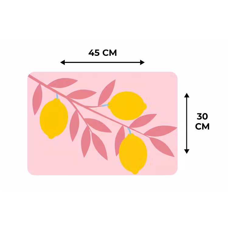 Fruit - Tak - Natuur - Abstract - Roze Placemat vinyl groot -specs