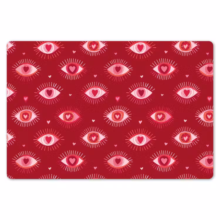 Ogen - Patroon - Roze - Donkerrood Placemat vinyl groot 368 -zzsfeer1_Kitchenyeah-website