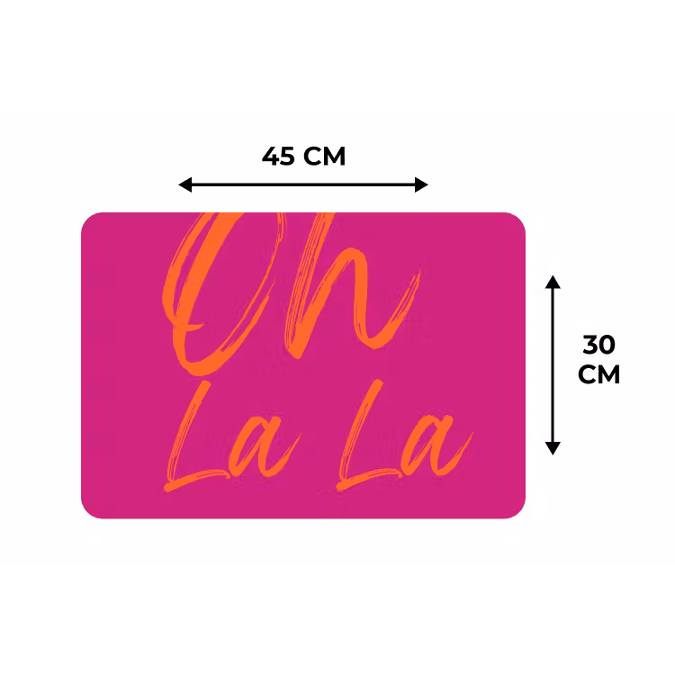 Oh la la - Oranje - Roze Placemat vinyl groot -specs