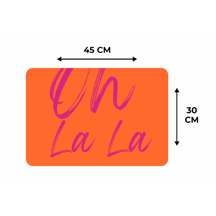 Oh la la - Oranje - Roze - Grafisch Placemat vinyl groot -specs