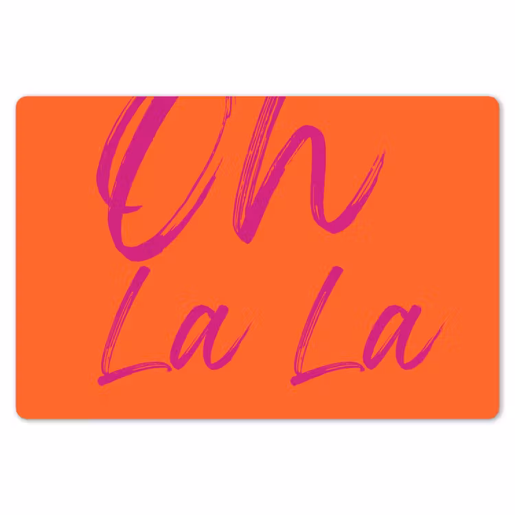 Oh la la - Oranje - Roze - Grafisch Placemat vinyl groot -zzsfeer1_Kitchenyeah-website