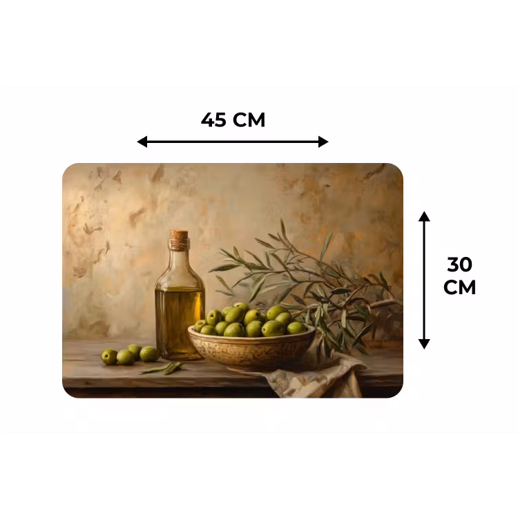 Olijven - Stilleven - Vintage Placemat vinyl groot -specs