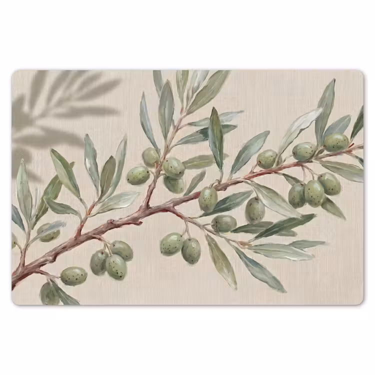 Olijftak - Bladeren - Natuur - Groen - Beige Placemat vinyl groot -zzsfeer1_Kitchenyeah-website