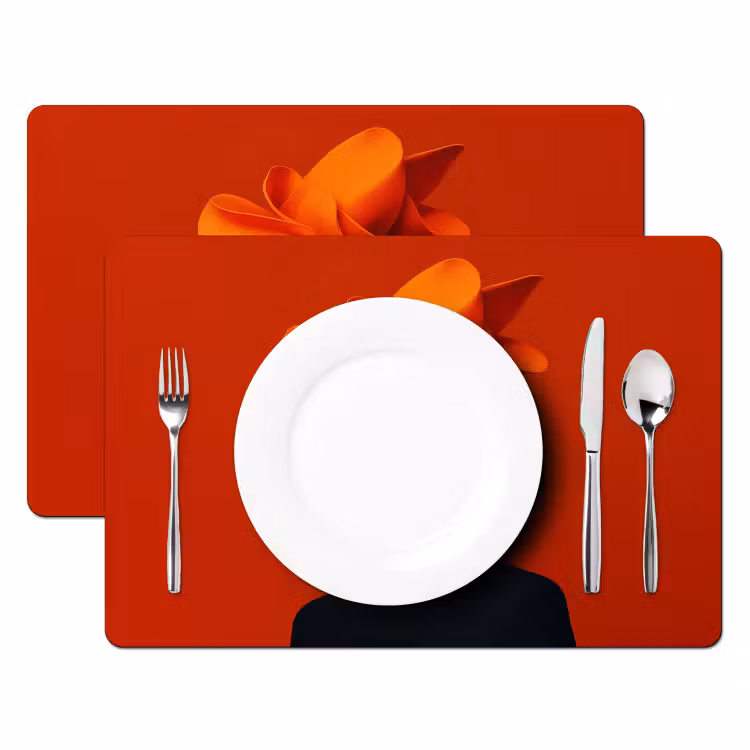 Oranje - Hoed - Vrouw Placemat vinyl groot -zzsfeer2_Kitchenyeah-website