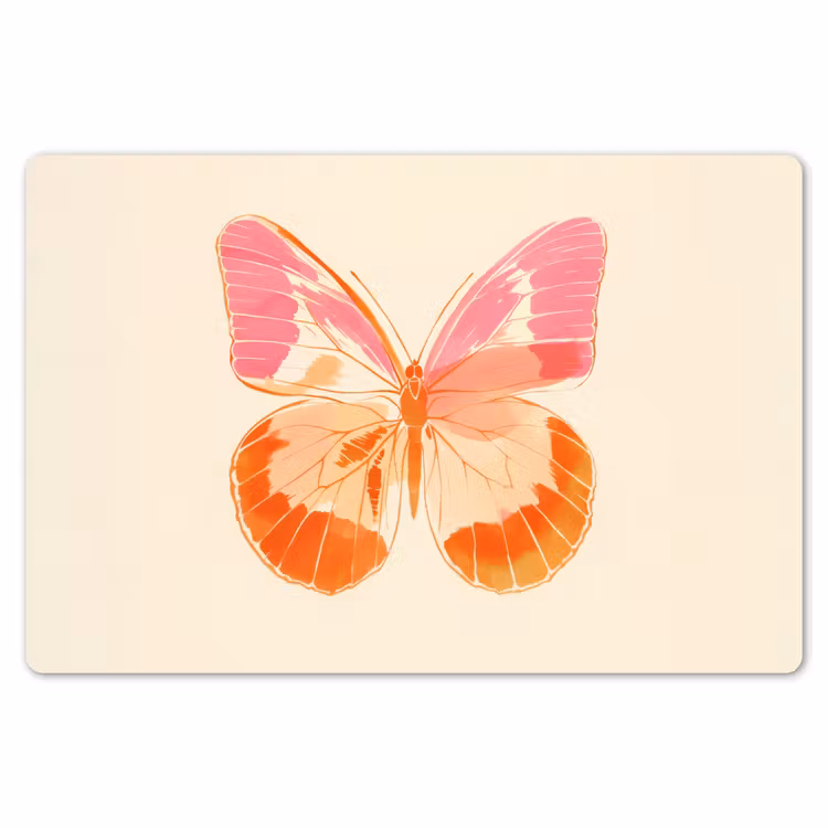 Oranje - Vlinder - Minimalistisch Placemat vinyl groot -zzsfeer1_Kitchenyeah-website