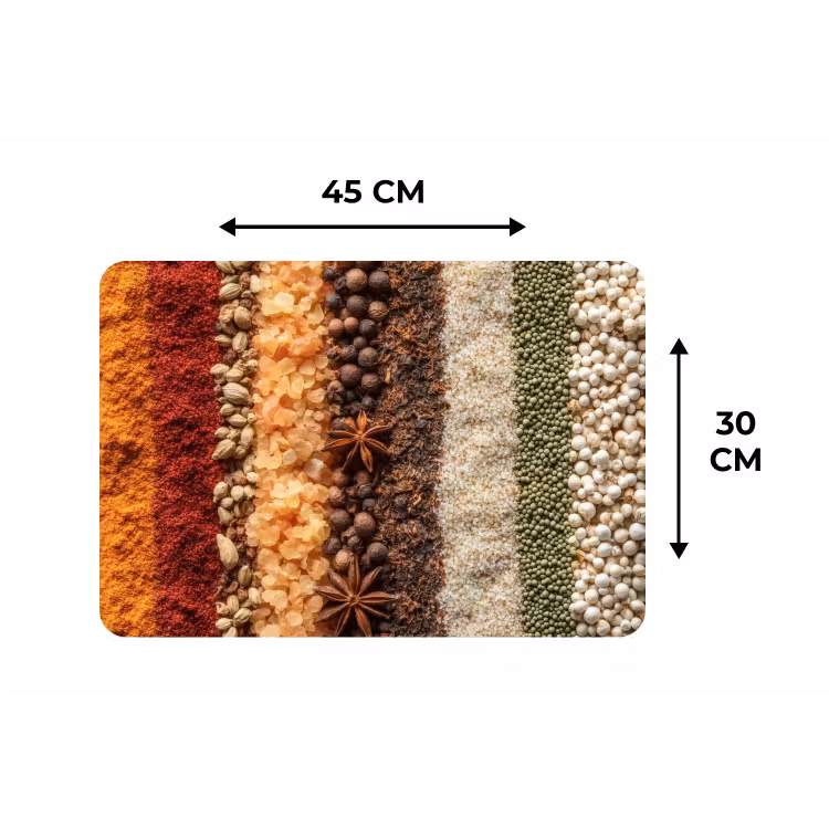 Banen - Verticaal - Kruiden - Variatie Placemat vinyl groot -specs