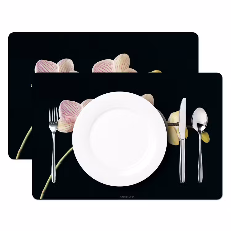 Orchidee - Roze - Bloemen Placemat vinyl groot -zzsfeer2_Kitchenyeah-website