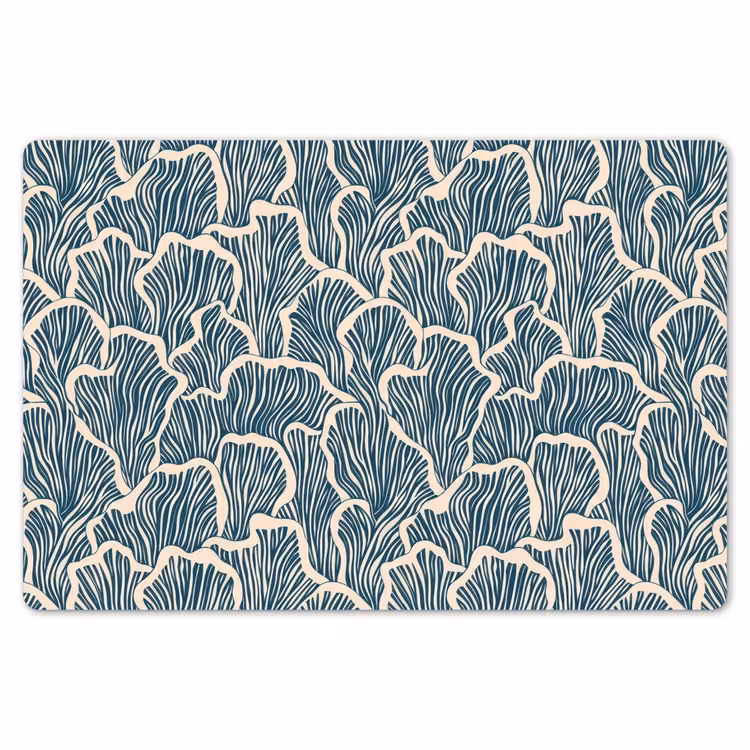 Organisch - Blauw - Crème - Schelpen Placemat vinyl groot 368 -zzsfeer1_Kitchenyeah-website