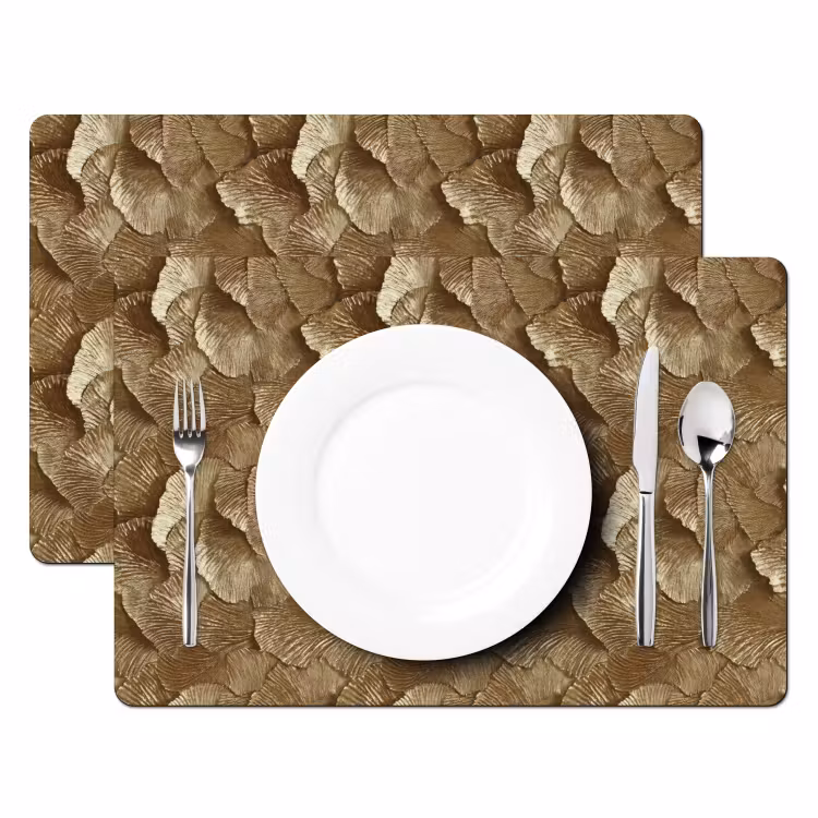 Organisch - Patroon - Bladeren - Goud Placemat vinyl groot 368 -zzsfeer2_Kitchenyeah-website