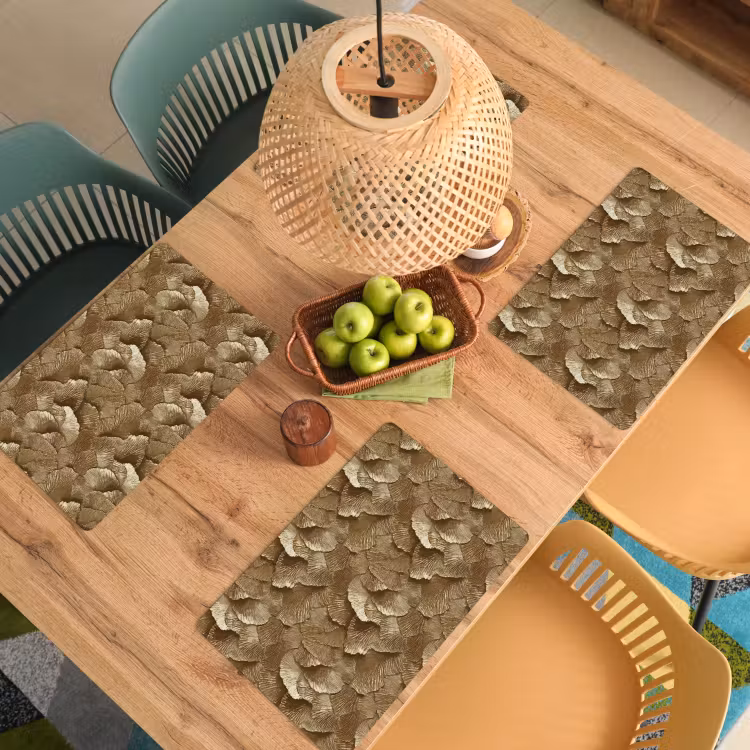 Organisch - Patroon - Bladeren - Goud Placemat vinyl groot 368 -zzsfeer5_Kitchenyeah-website