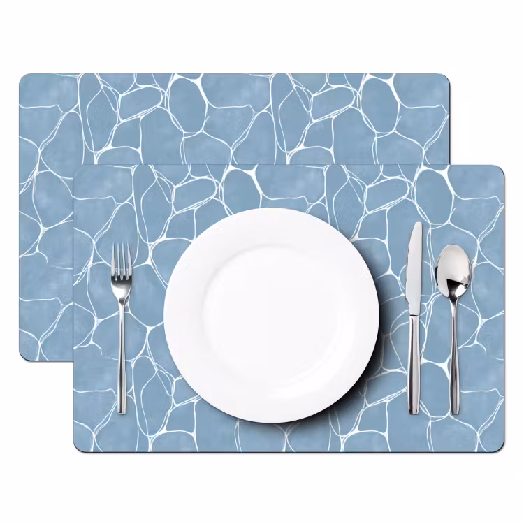 Organisch - Patroon - Blauw Placemat vinyl groot 368 -zzsfeer2_Kitchenyeah-website