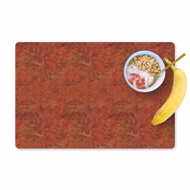 Oosters - Bloemen - Terracotta Placemat vinyl groot 368 -zzzproduct_Kitchenyeah-website