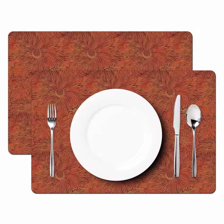 Oosters - Bloemen - Terracotta Placemat vinyl groot 368 -zzsfeer2_Kitchenyeah-website