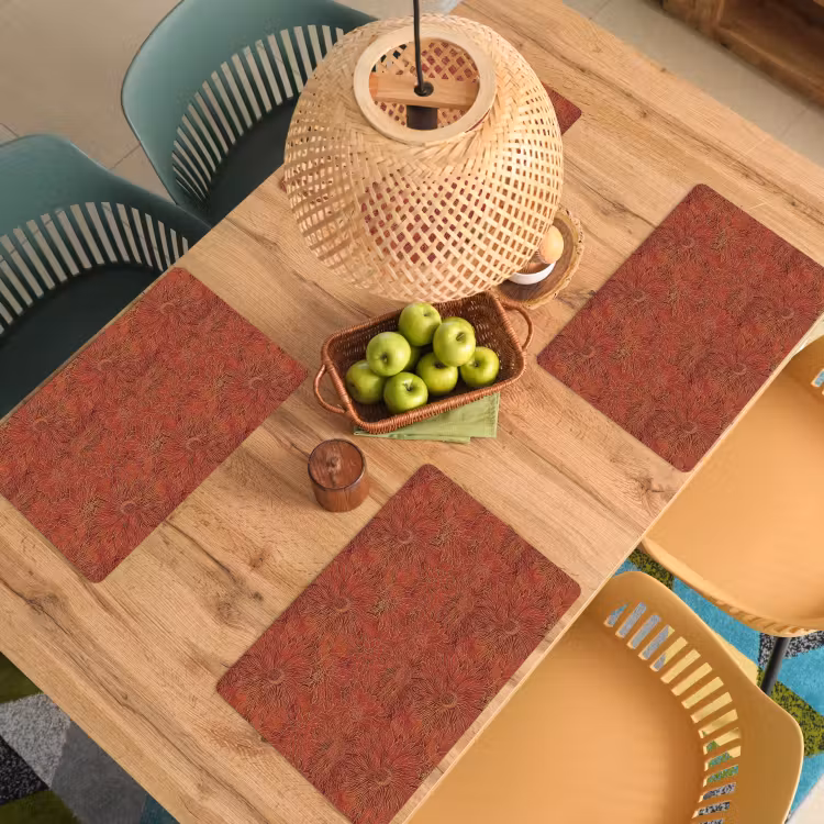 Oosters - Bloemen - Terracotta Placemat vinyl groot 368 -zzsfeer5_Kitchenyeah-website
