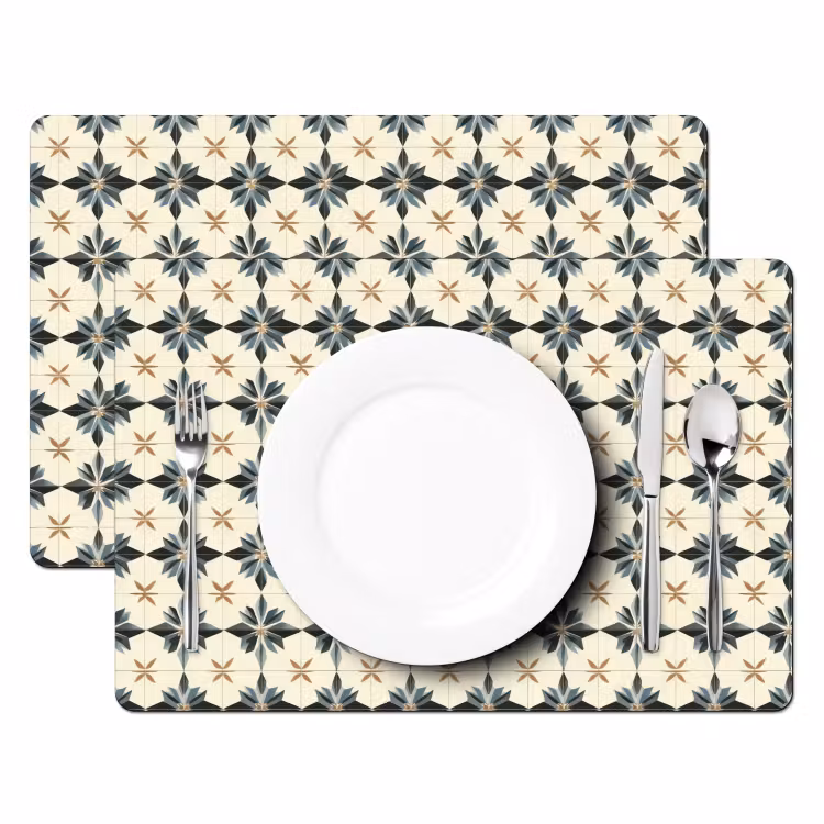 Sierlijk - Ornament - Blauw Placemat vinyl groot 368 -zzsfeer2_Kitchenyeah-website