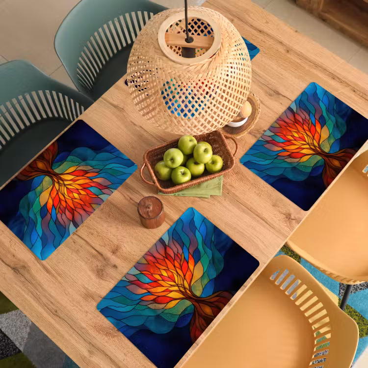 Sierglas - Boom - Rood - Vlakken Placemat vinyl groot -zzsfeer5_Kitchenyeah-website