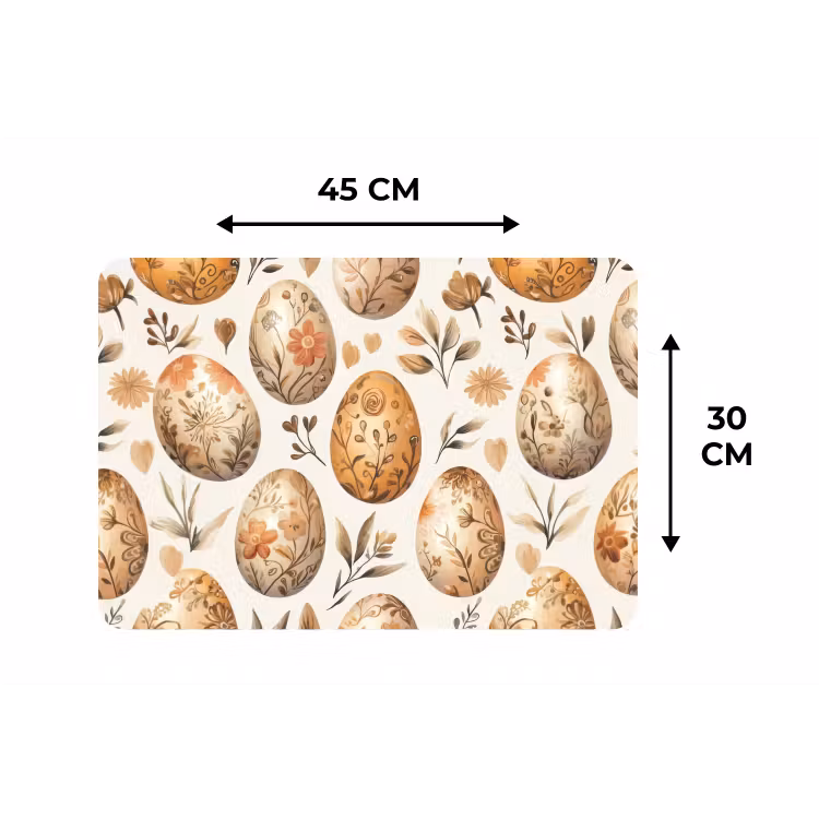 Paaseieren - Bruin - Bloemen Placemat vinyl groot -specs