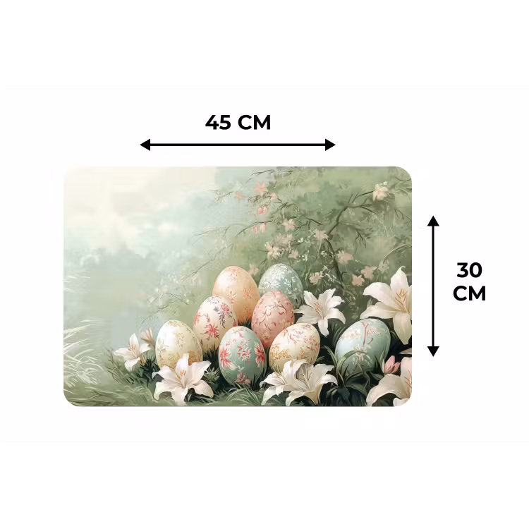 Paaseieren - Pasteltinten - Bloemen Placemat vinyl groot -specs