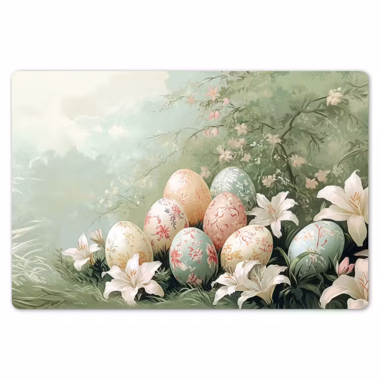 Paaseieren - Pasteltinten - Bloemen Placemat vinyl groot -zzsfeer1_Kitchenyeah-website