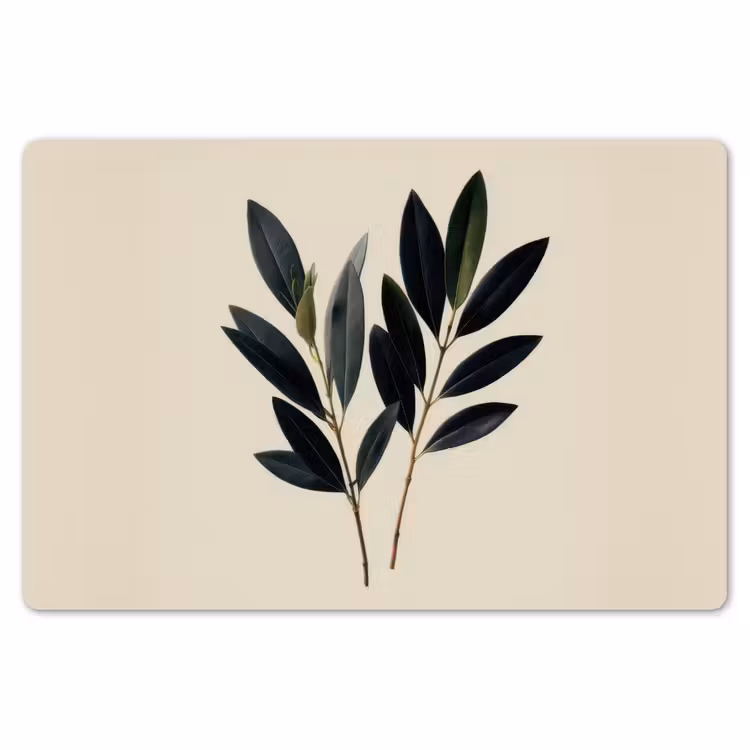 Ovaalvormige bladeren - Diep groen - Symmetrisch Placemat vinyl groot -zzsfeer1_Kitchenyeah-website