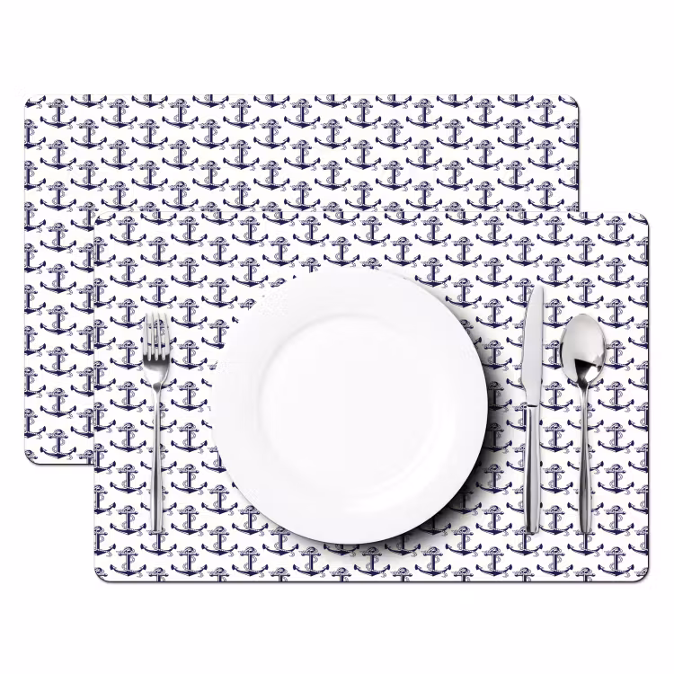 Oceaan - Anker - Blauw - Wit Placemat vinyl groot 368 -zzsfeer2_Kitchenyeah-website