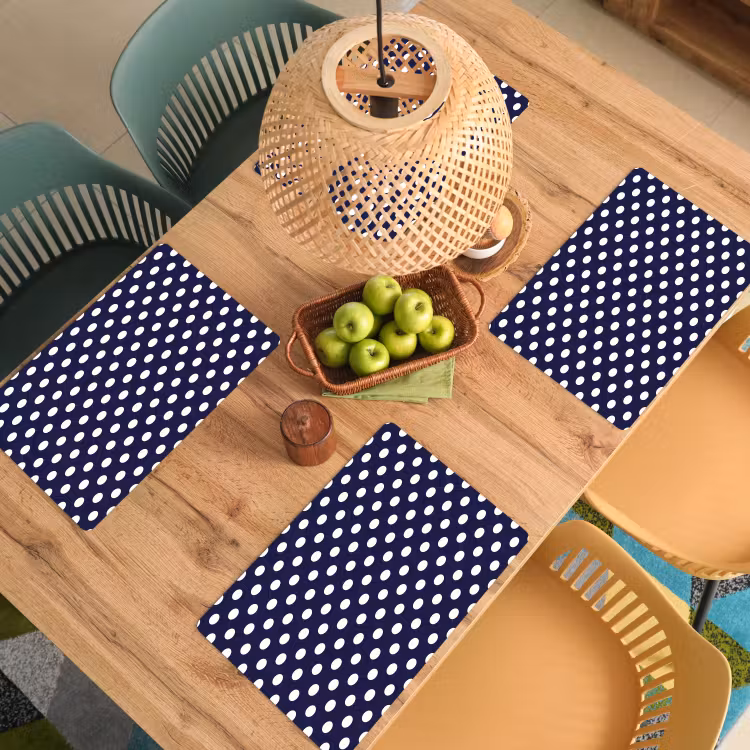 Oceaan - Stippen - Blauw - Wit Placemat vinyl groot 368 -zzsfeer5_Kitchenyeah-website